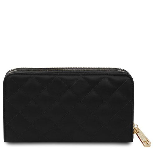 Ada - Double zip around soft leather wallet
